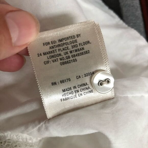 Anthro Akemi + Kin White Star Bell Sleeve Top S - Picture 9 of 11